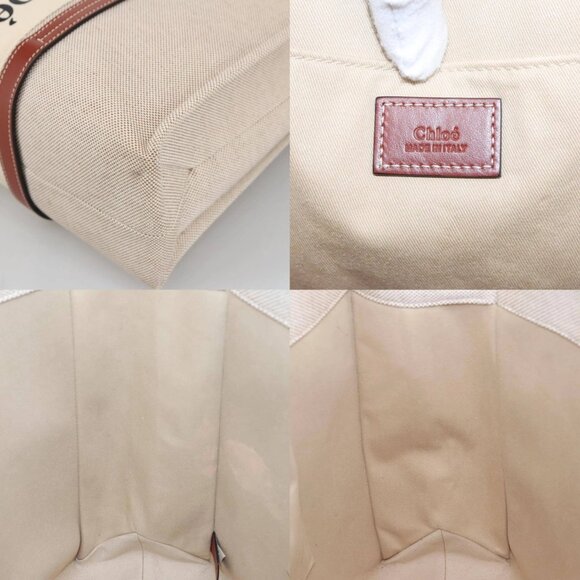 Chloe Tote Bag Canvas Leather Beige Brown Auth ki5211V - Picture 15 of 15